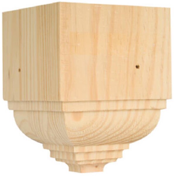 Waddell Mfg Co OCTB-52 6.75 L x 6.5 W x 6.5 D in. Outside Crown Trim Pine Block Moulding 203976 - main
